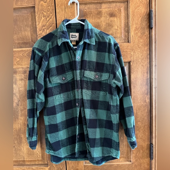 Work n' Sport Other - Work n' Sport Green and Black Buffalo Plaid Flannel Shirt - Men's Size Large